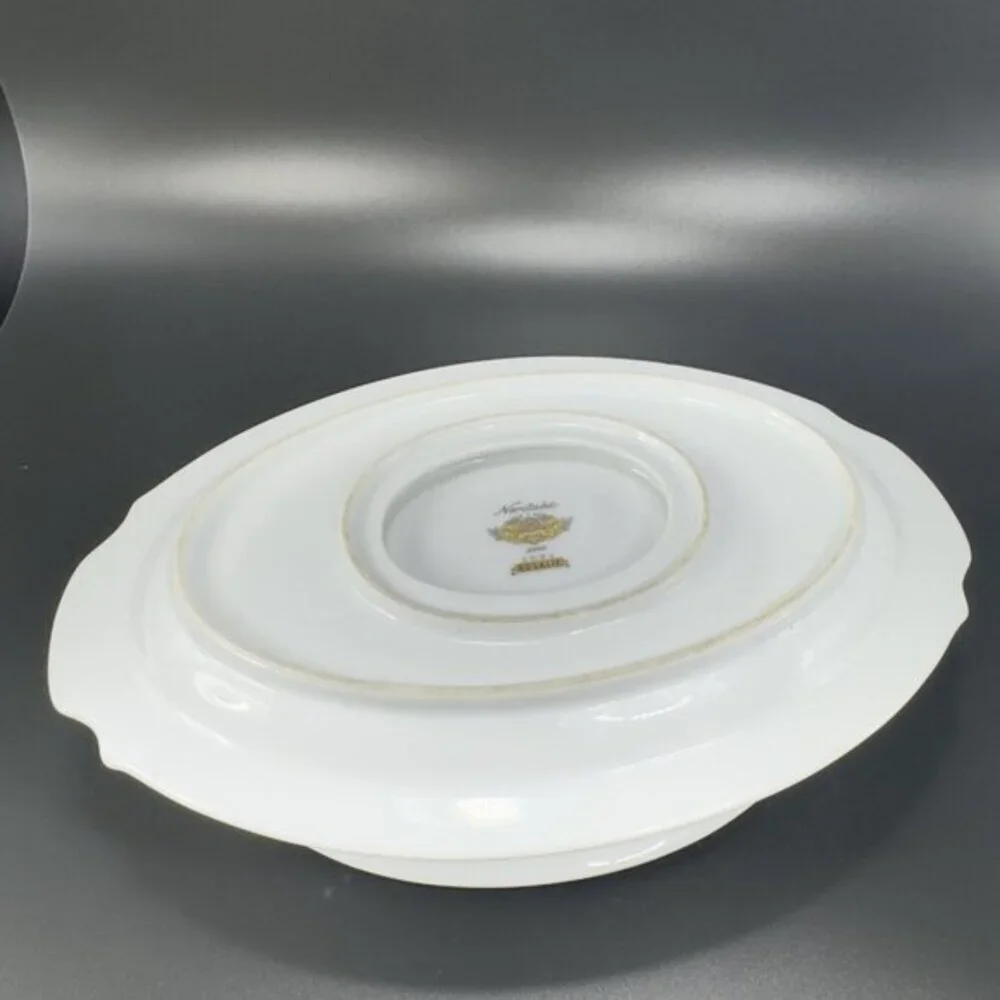 Noritake Rosalie Gravy Boat with Attached UnderPlate Sauce‎ Dish Porcelain Japan